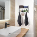 Pastilla de toallas de madera de 2 niveles para el baño